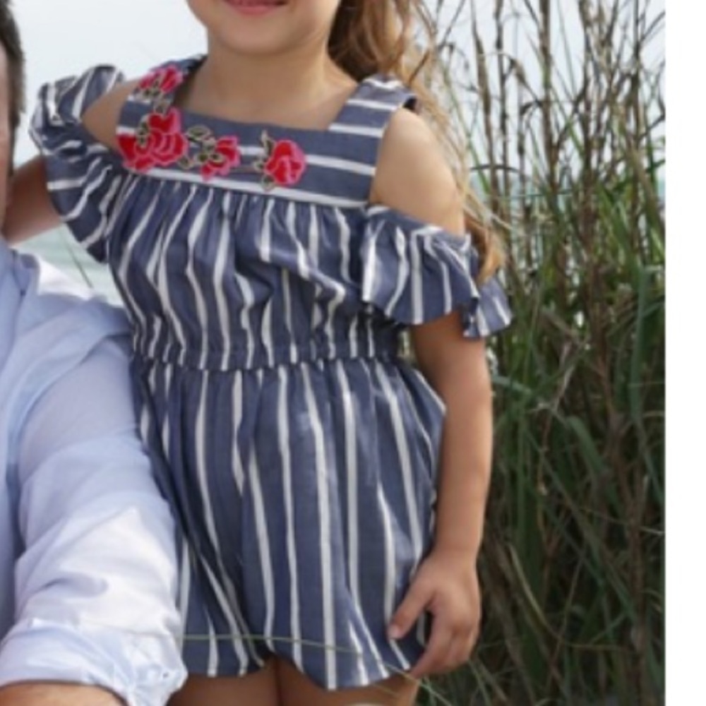 Blue & White Romper, size 4t Bonnie Jean